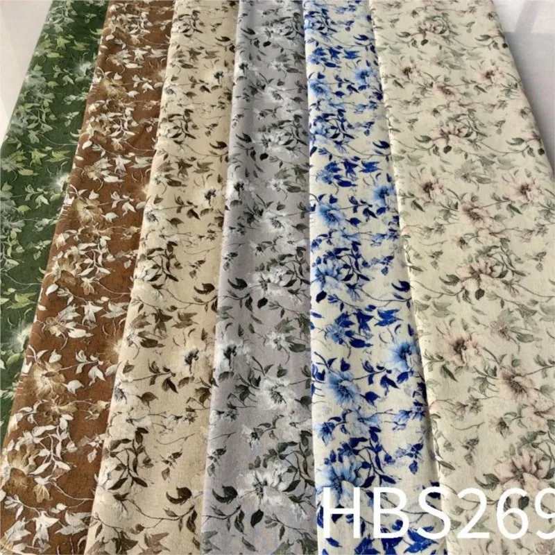 Elegant new Chinese-style floral women's dress fabric with peach blossom flower jacquard