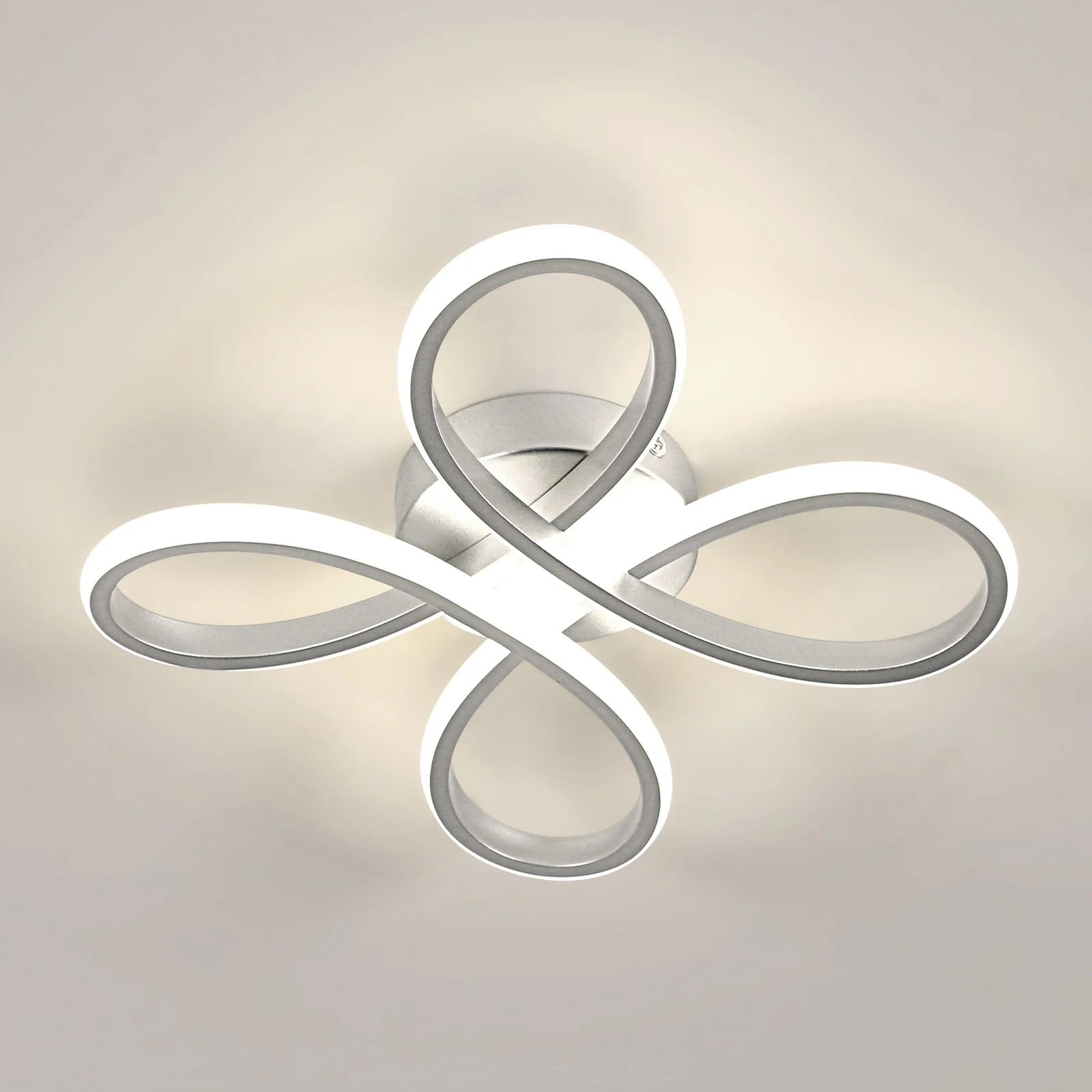 LED-Deckenleuchte mit Blumen-Design, 30W 3500LM – Silberne L...