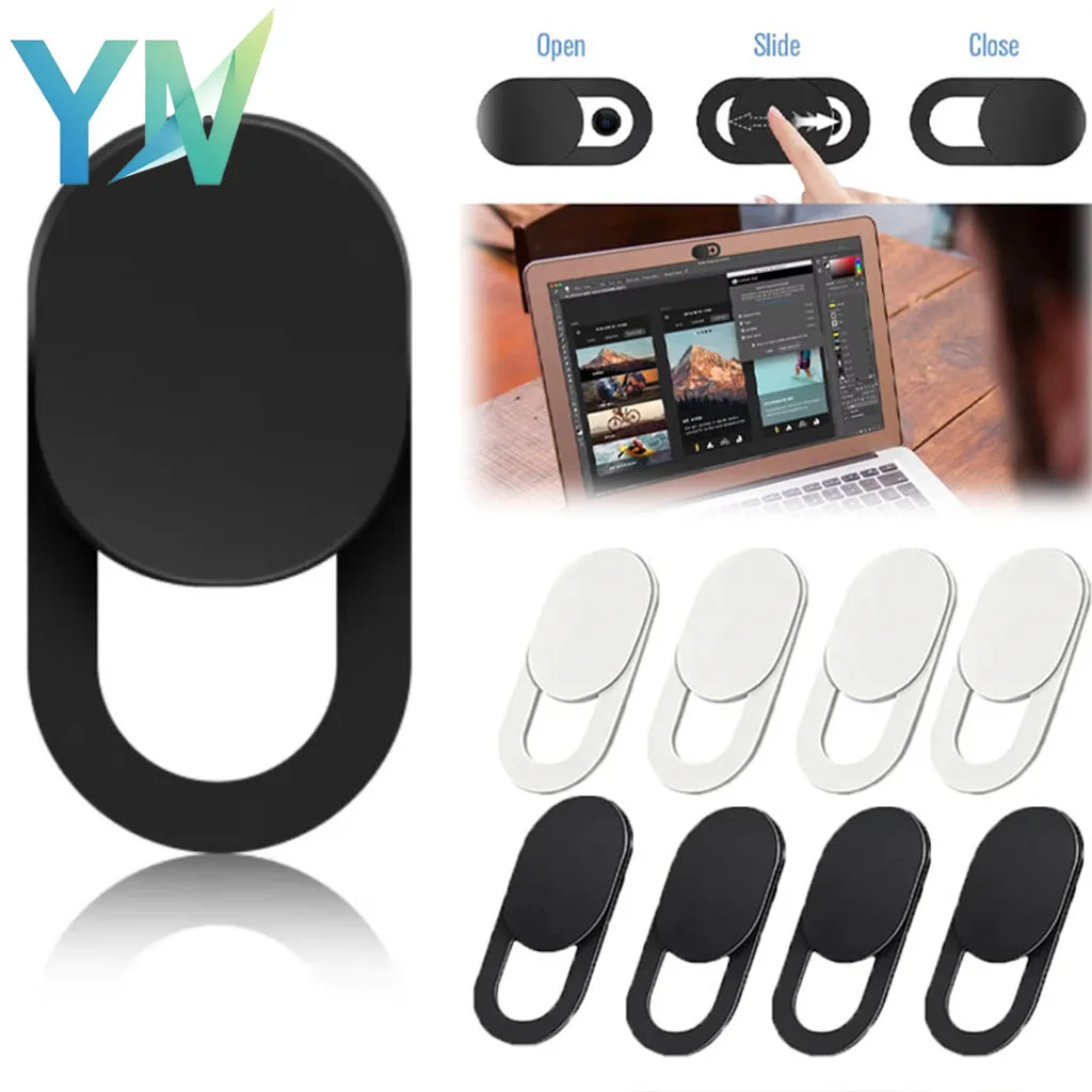 

10-80PC Oval Laptop Camera Privacy Cover Slider for Webcam Phone Anti Spy Lens Shield Ultra Thin Adhesive Computer Mac Accessory