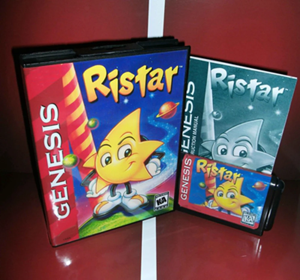 Hot Sale Ristar With US Box And Manual Book 16Bit MD Game Card For Sega MegaDrive Genesis Consoles