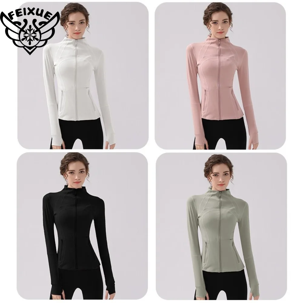 

Slimming Zipper Jacket Yoga Lightweight Quick Dry Sporty Thin Evening Summer Outerwear for Active Living Running Dry Fitness