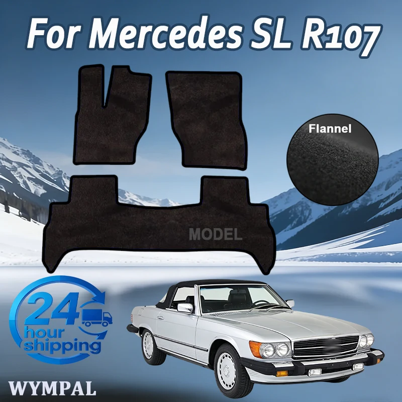 

Flannel velour Car velour mats fit for Mercedes SL R107 long front (1971-1989) -black