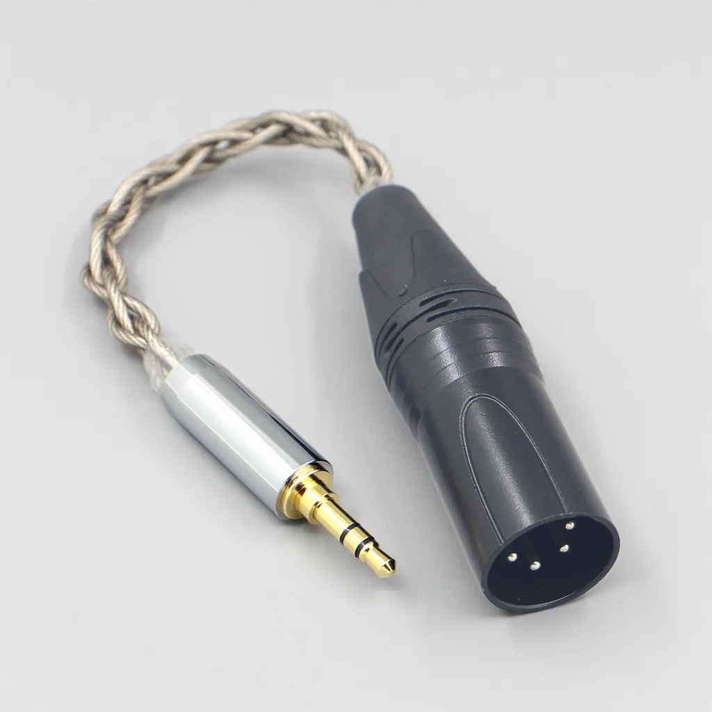 

99% Pure Silver + Graphene Silver Plated Shield Earphone Cable For 3.5m 2.5mm 4.4mm 6.5mm To XLR 4 pole Male IFI DAC LN007961