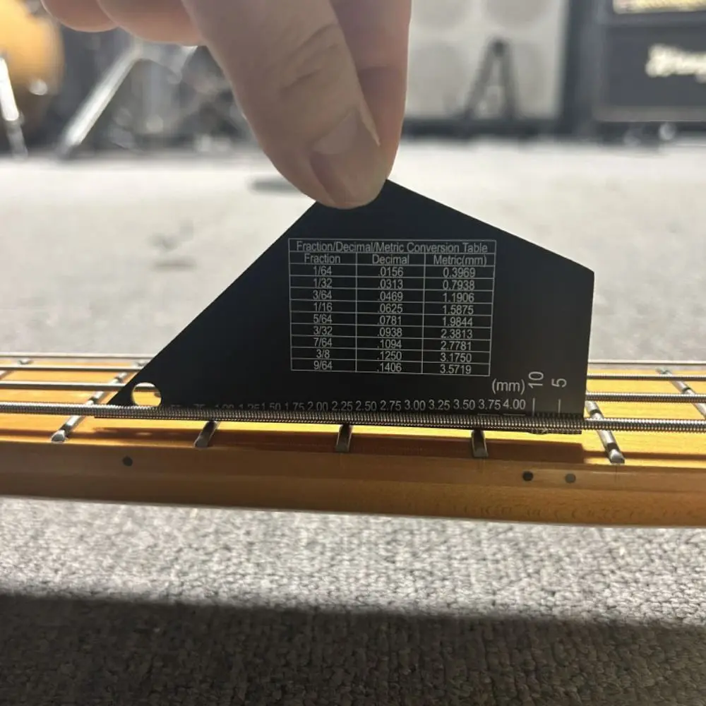 Portátil durável alumínio liga guitarra corda ação calibre, preciso gravado guitarra nivelamento, Fret Catcher