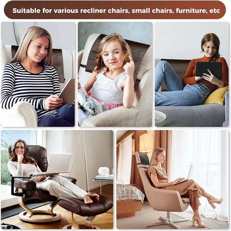 B97A-4X Headrest Cover For Recliner Chair Recliner Headrest Protector Faux Leather Headrest Cover With Elastic Straps Brown
