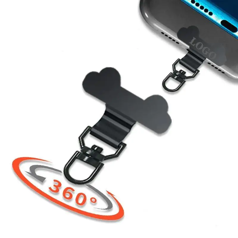 Upgrated 360 Rotatable Stainless Steel Phone Tether Tab Mini Portable Cellphone Lanyard Patch Metal Gasket Hanging Cord Clips