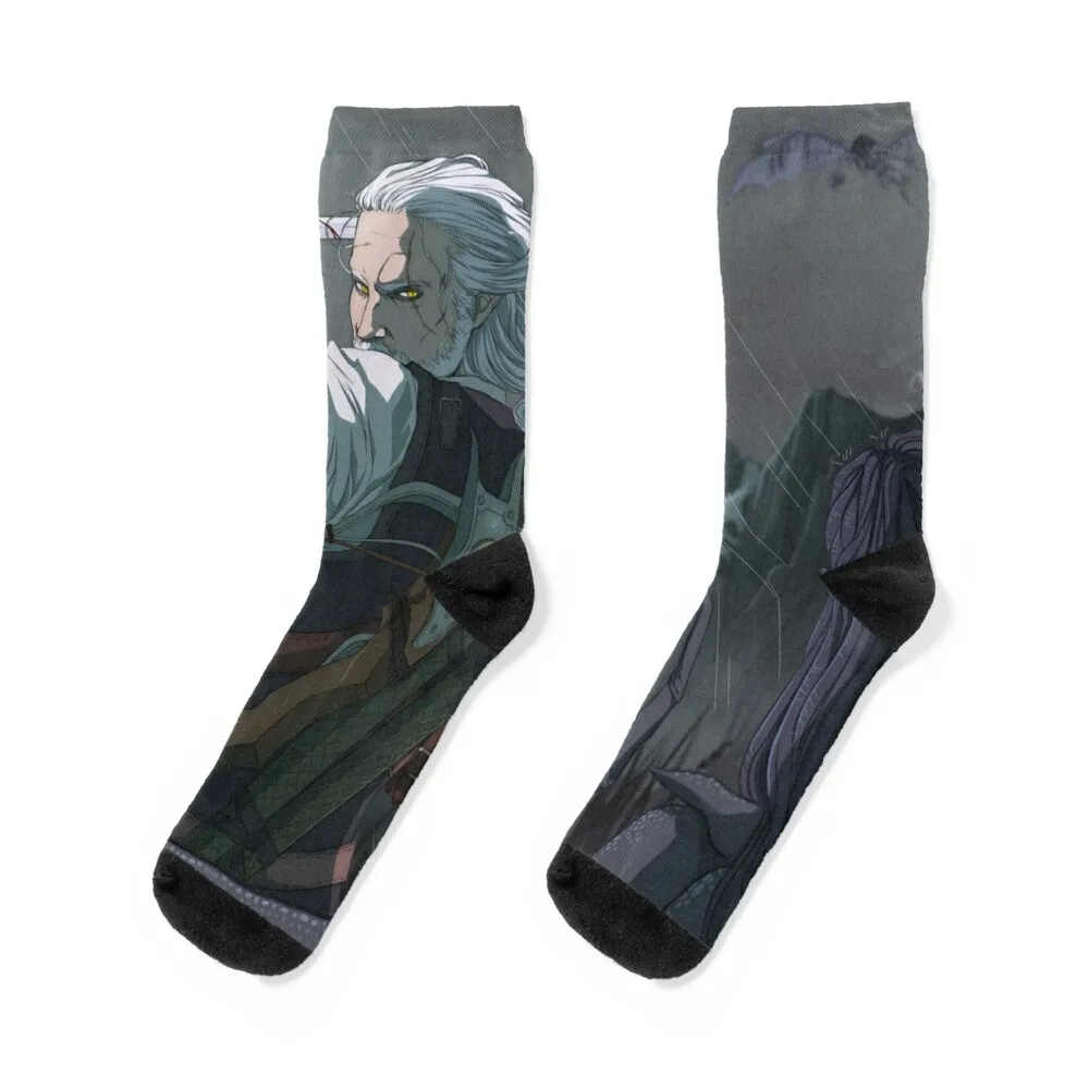 

Witcher Geralt Socks Toe sports kawaii cycling golf Male Socks Women's