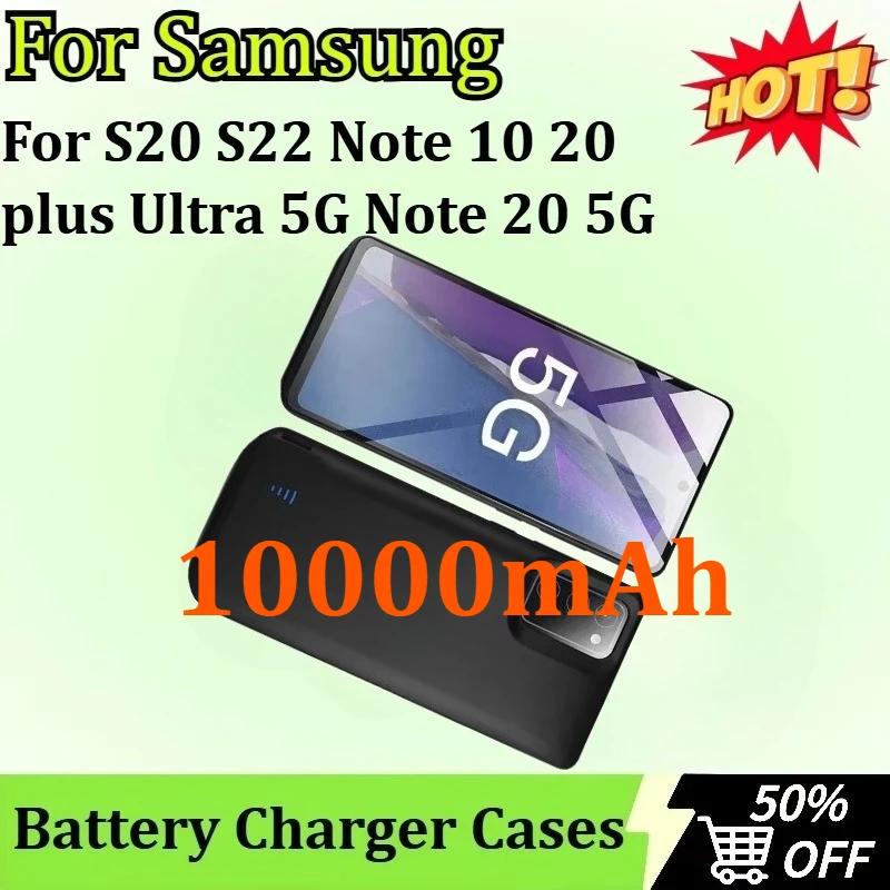 10000 mAh Batterijlader Case voor Samsung Galaxy S20 S22 Note 10 20 Plus Ultra 5G Note 20 5G USB Power Bank Oplader Case