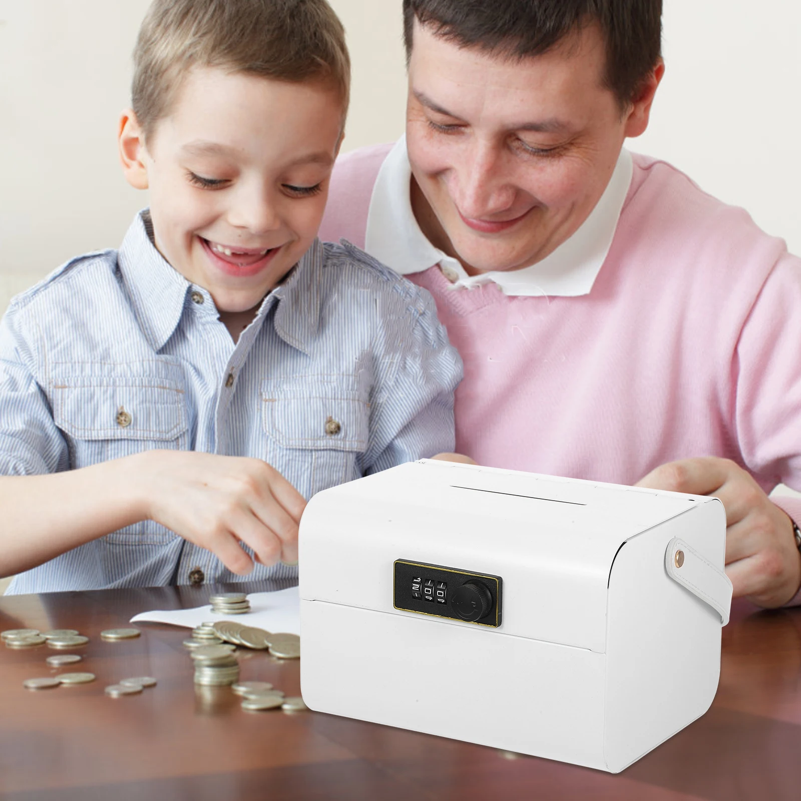 Kids Piggy Bank Safe Saving Jar Lock Digital Coin Bills Storage Box Password Protection Iron Adorable Design Spacious