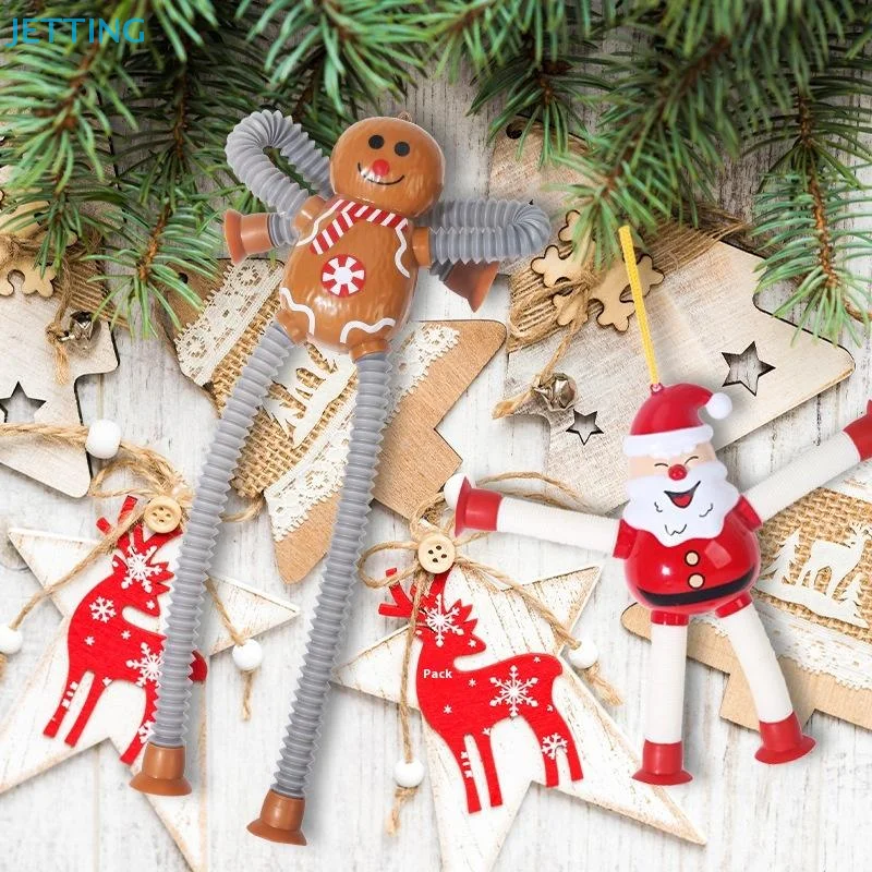 クリスマス拡張可能なサンタクロースと雪だるまのペンダント、家のクリスマスツリーの飾り、新年の子供へのプレゼント