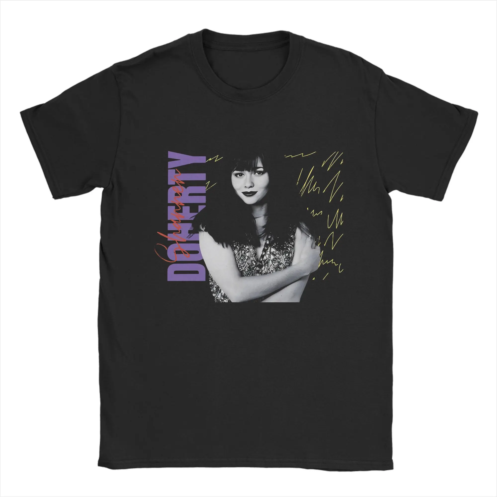 

Shannen Doherty Men T Shirts Novelty Tee Shirt Short Sleeve Crewneck T-Shirts Pure Cotton Gift Idea Tops