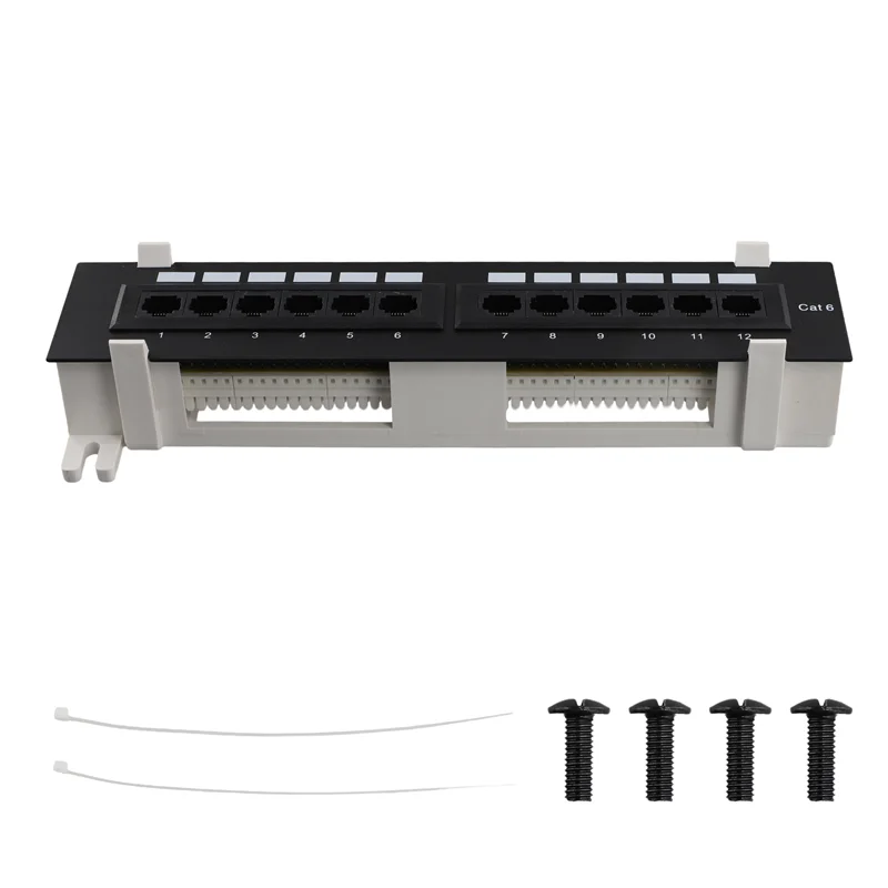 

GO-Network Tool Kit 12 Port CAT6 Patch Panel RJ45 Networking Wall Mount Rack With Surface Wall Mount Bracket