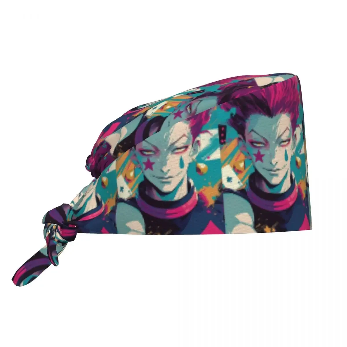 Gorro Quirúrgico de Anime Hisoka Hunter X Hunter, Gorro de Trabajo para Médico, Gorro de Enfermería Unisex Ajustable para Dentista