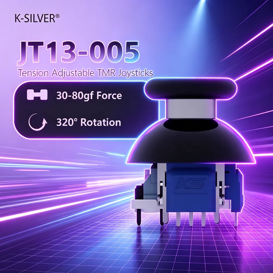 2 PIEZAS K-SILVER JT13-005 TMR Joystick de Tensión Ajustable para PS5 PS4 XBOX One JT13PRO Anti-Drift Palanca Analógica 3D 2