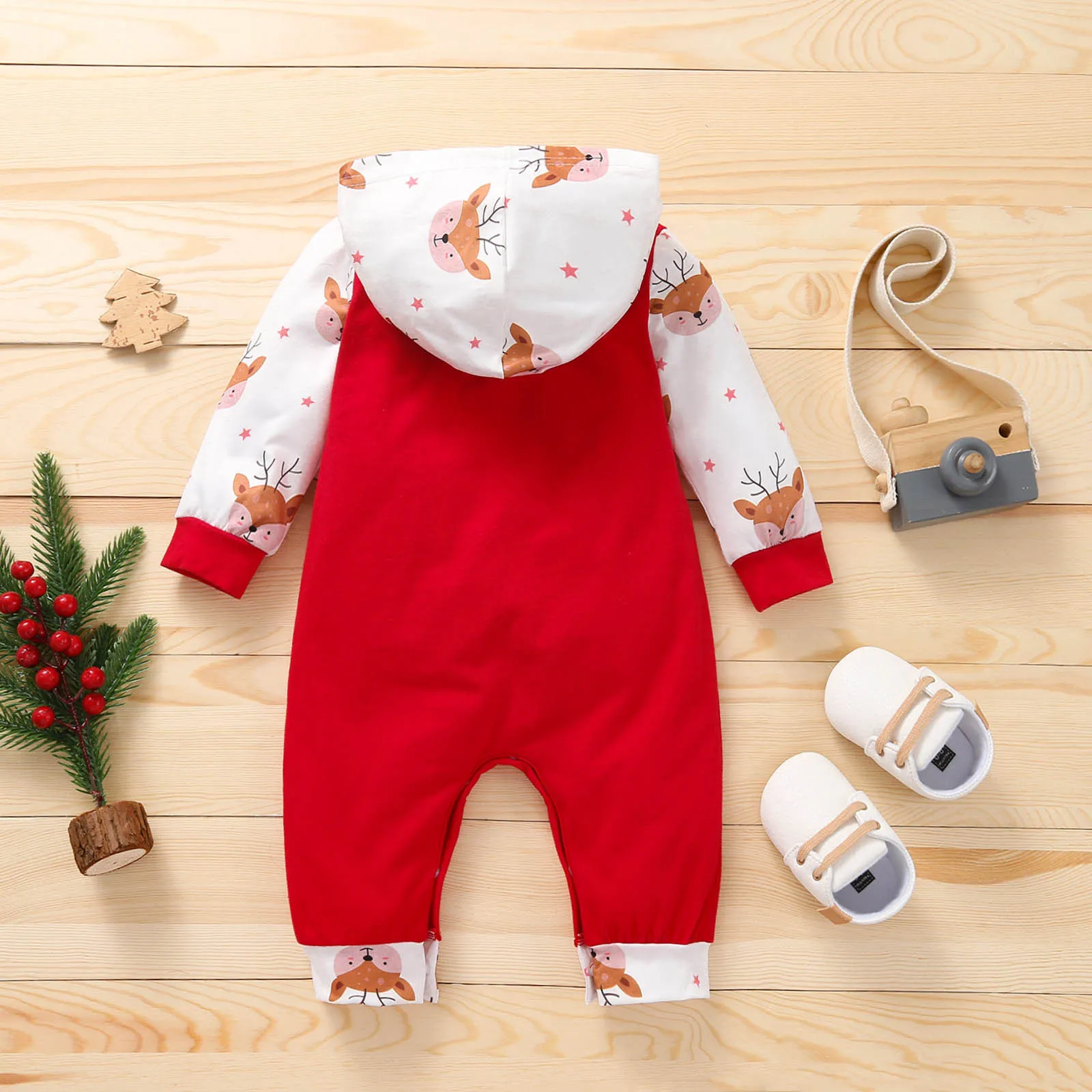 Newborn Baby Girls Boys Christmas Outfits Long Sleeve Romper Bodysuit Xmas Baby Take Home Outfits Smocked Baby Girl Clothes