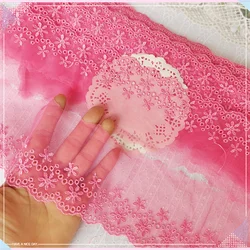 2Yards Soft Pink Tulle Mesh Ivory Fabric Venise Lace Trim Embroidery Sewing Crafts Doll Material Lace Edge Skirt 8.5cm wide