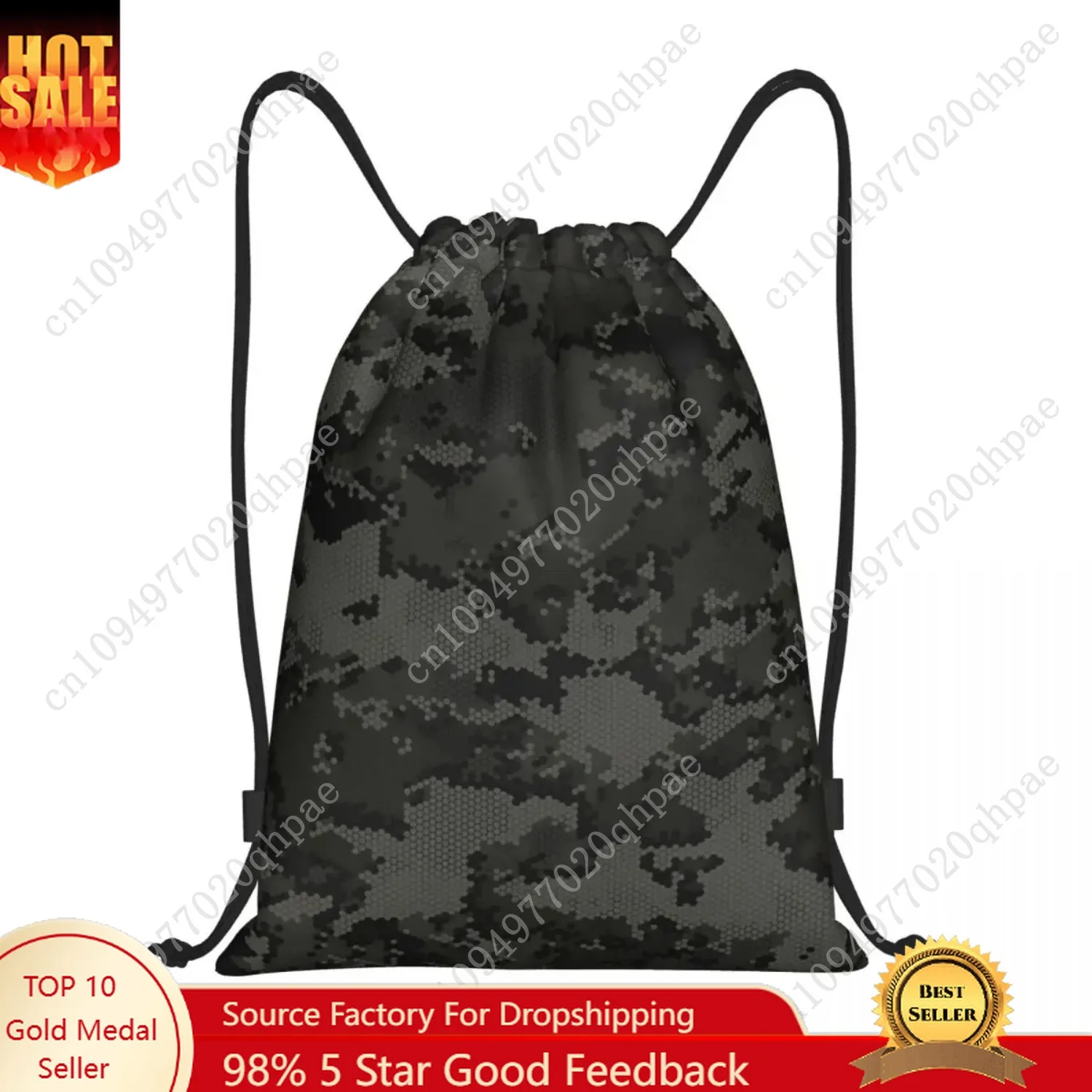 

Custom Blackout Alpha Zulu Camouflage Drawstring Bags for Shopping Yoga Backpacks Men Women Camo Sports Gym Sackpack