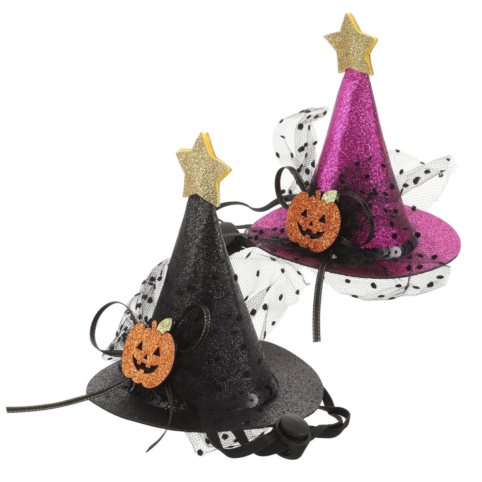 

2pcs Adjustable Halloween Pet Hat Pumpkin Shape Dog Cat Costume Cap For Parties Festival Wear Pet Headwear Accessory