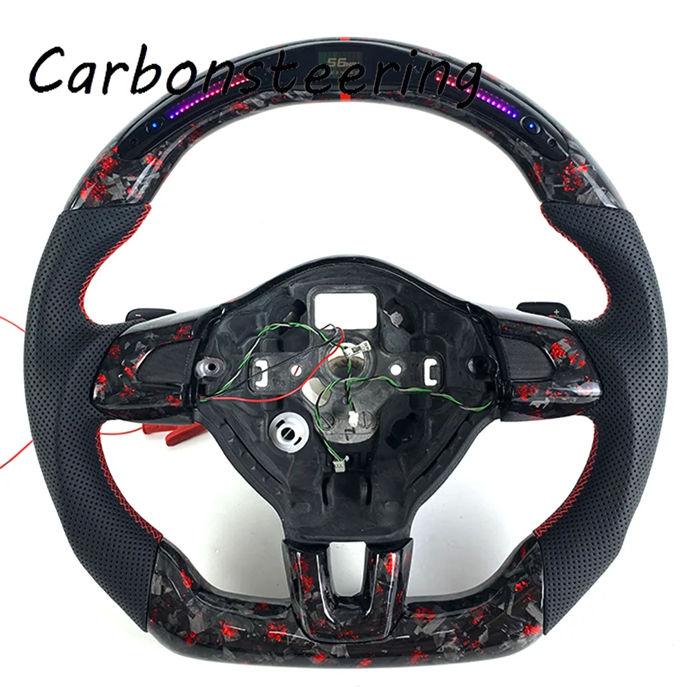 

Customized Carbon Fiber Cars Steering Wheel for Volkswagen Golf 6 GTI GTD GTR MK6 6R Polo Passat B7 B8 2015-2019 Racing Style