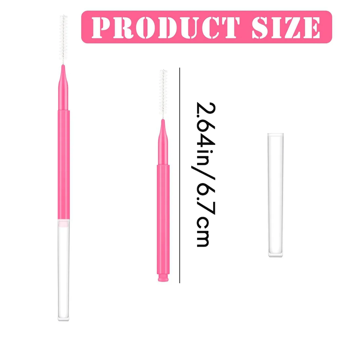 ABKM 150 Pieces Mini Eyebrow Brush with Cap Brow Lamination Brush Eyebrow Spoolie Brush Comb Eyebrow Lash Lift Tools Lash