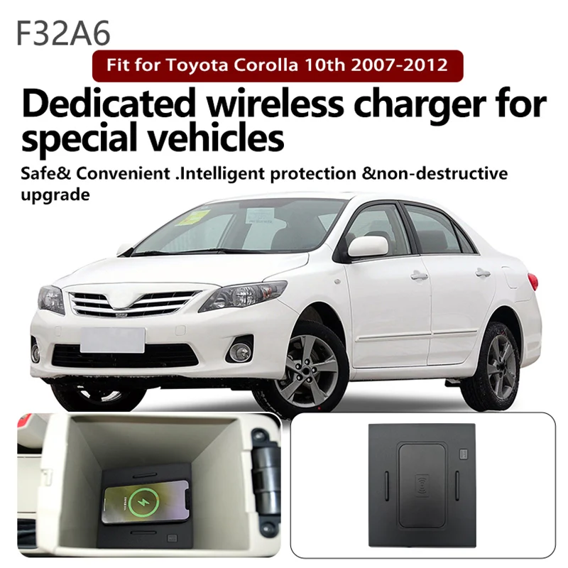 Bezprzewodowa ładowarka samochodowa do Toyota Corolla 2007 2008 2009 2010 2011 2012 Akcesoria Adapter do szybkiego ładowania telefonu 15W