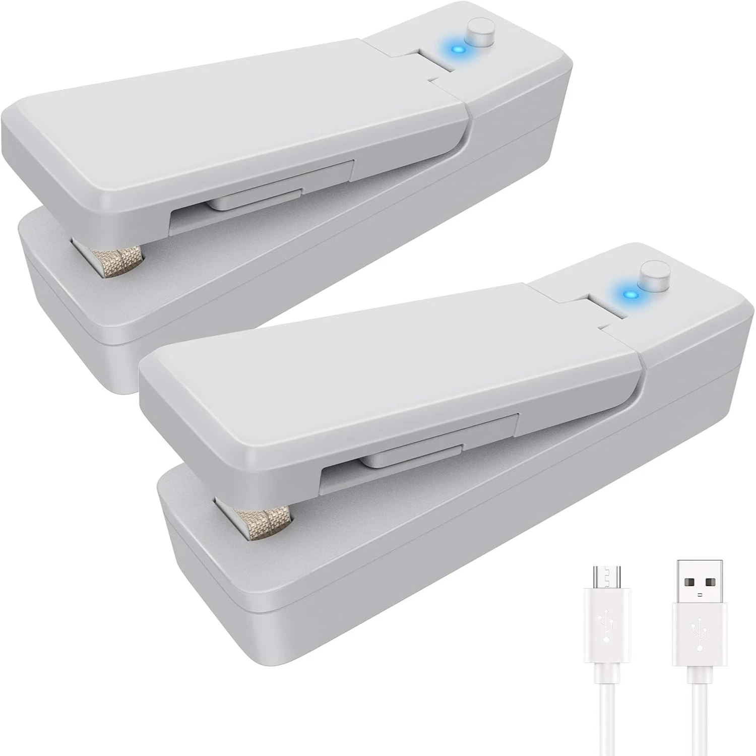 Мини-запайщик пакетов, 2 упаковки — перезаряжаемый термосварщик для пластиковых пакетов — портативный упаковщик 2 в 1 для закусок, пикников на открытом воздухе, еды St