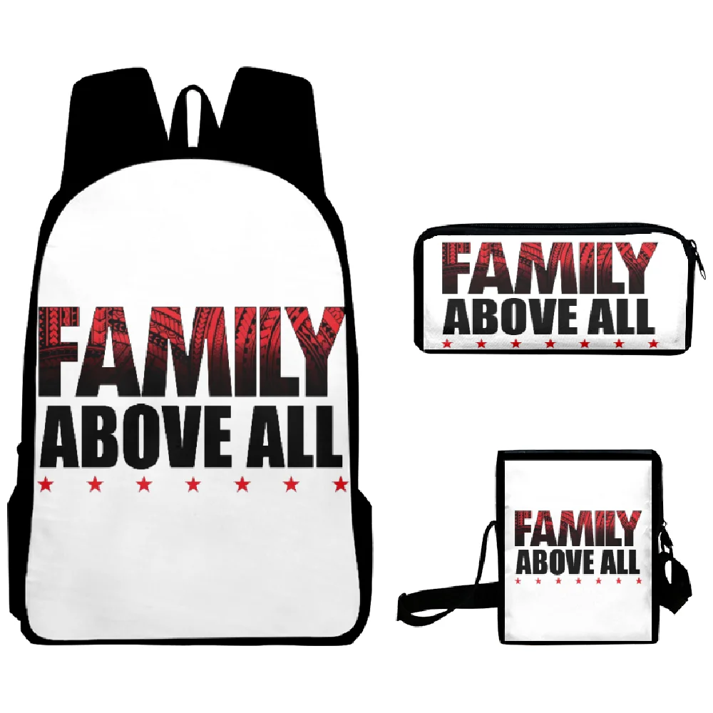 Roman Reigns Family Above All 3 Pieces Sets Streetwear  Zipper Bag 3 Pieces Sets Oxford Fabric Zip Pack Casual Zip Backpack