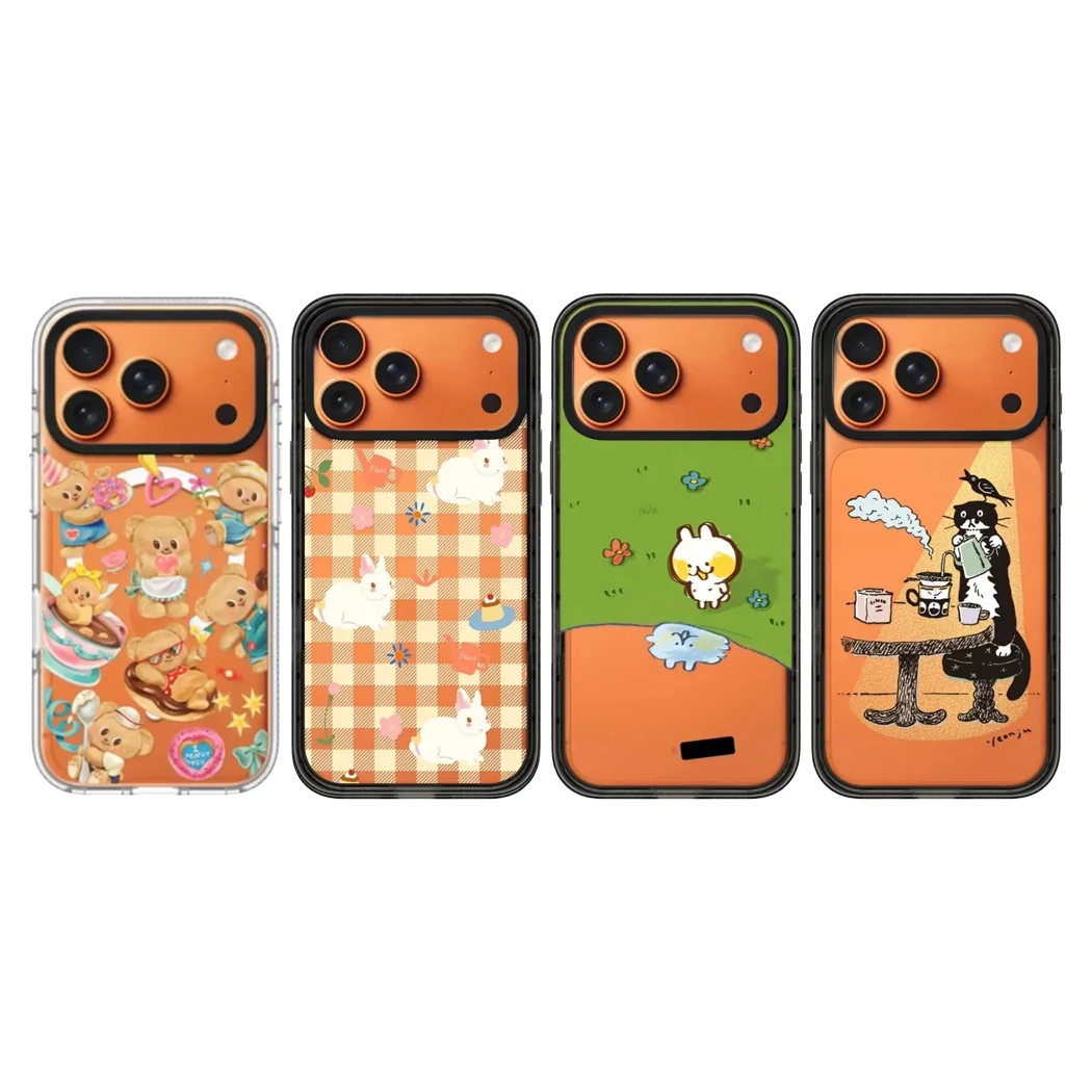 

Cat Rabbit Bear 2.0 Acrylic Black Border Phone Cover for IPhone 12 13 14 15 16 17 Pro Max Case for IPhone 17 Air