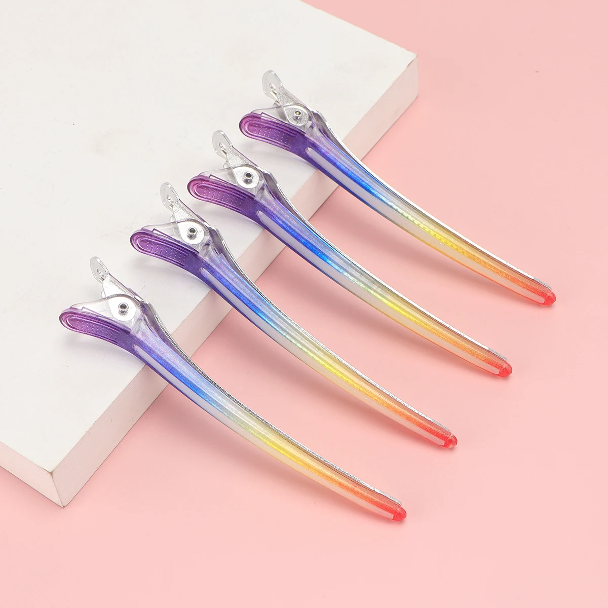 4/6/10/12 قطعة المهنية تصفيف الشعر دبابيس قوس قزح الألوان تقسيم قطع مقاطع الشعر مقاطع الشعر الحلاق أدوات التصميم