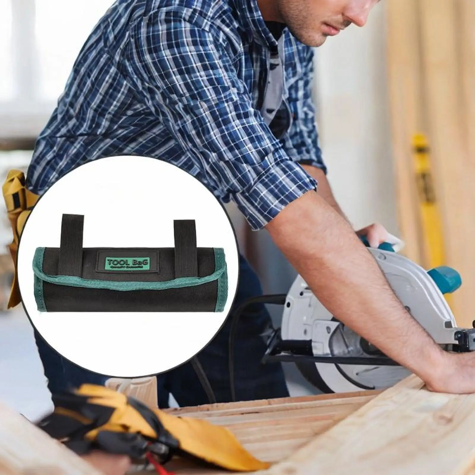 Drill Bit Organizer Bag Roll up Pouch Tool Pouch for Electrician Mechanic