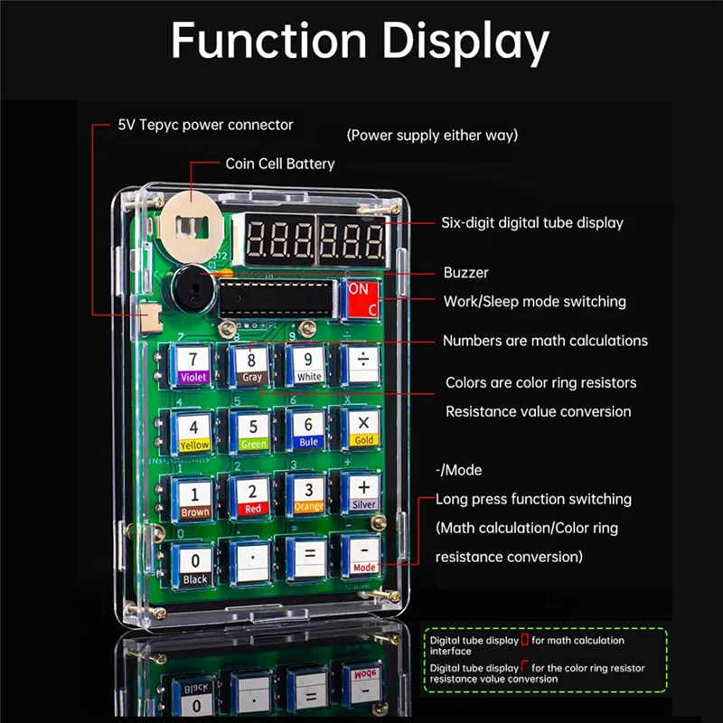 

-PQWN Diy Calculator Electronic Production Kit 51 Microcontroller Teaching Experiment Welding Practice Diy Module