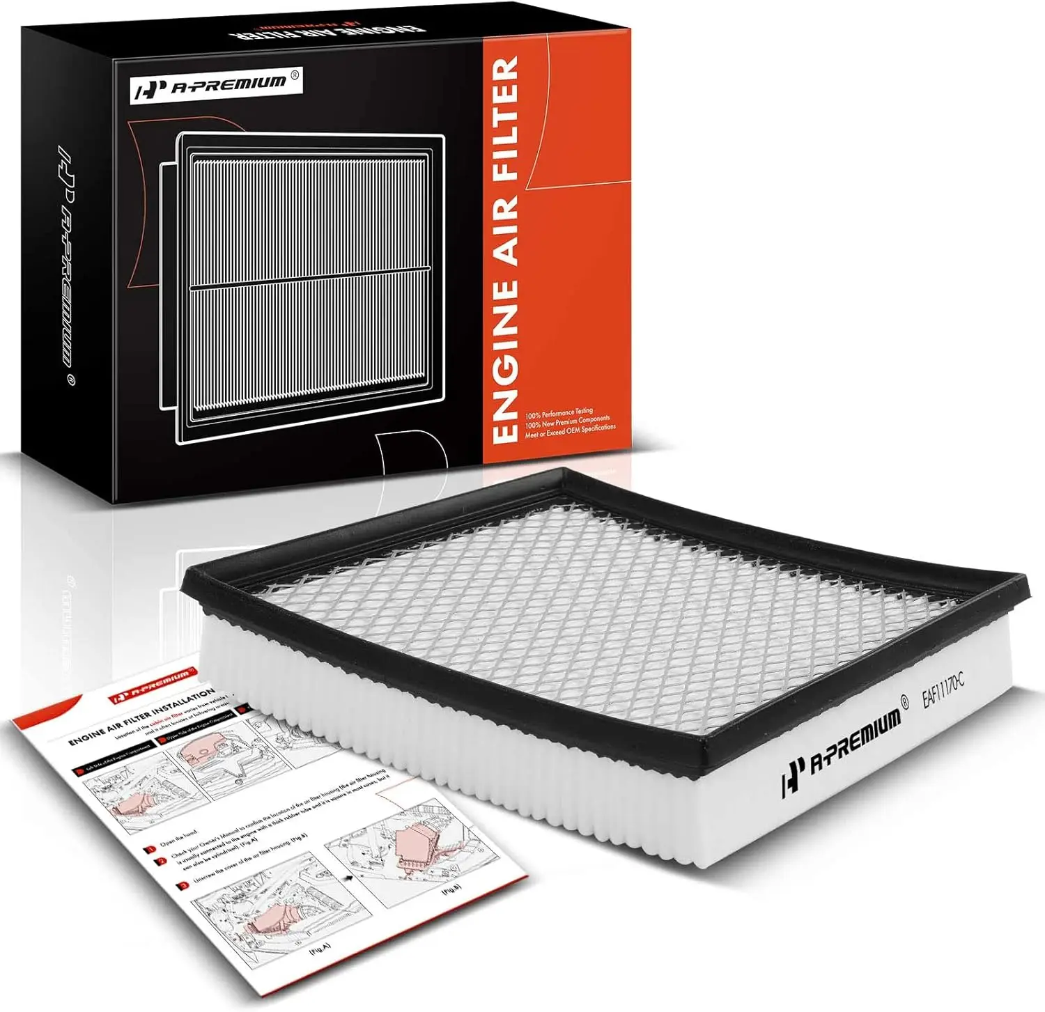 

Engine Air Filter Compatible with Chrysler 200 & Dodge Avenger, Journey, 2011-2019, V6 3.6L, Flexible Panel, Replace# 68081249AC