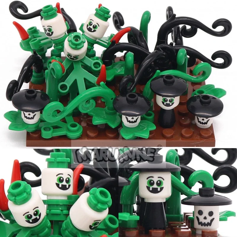 Marumine-Ensemble de décennie s de Construction MOC, Citrouille d'Halloween, Fantôme, Briques de Construction DIY, Kit de Modèle Compatible avec 51270, 3062, 3626, 28870