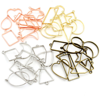 10pcs Geometric Frame Pendant Charms Hollow Glue Bezel Tray Heart Moon Drop Rectangle Shape DIY Jewelry Making Accessories