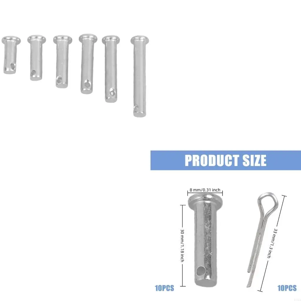 

10Pcs Stainless Steel Link Hinge Pin For Mechanical Industrial Furniture Project