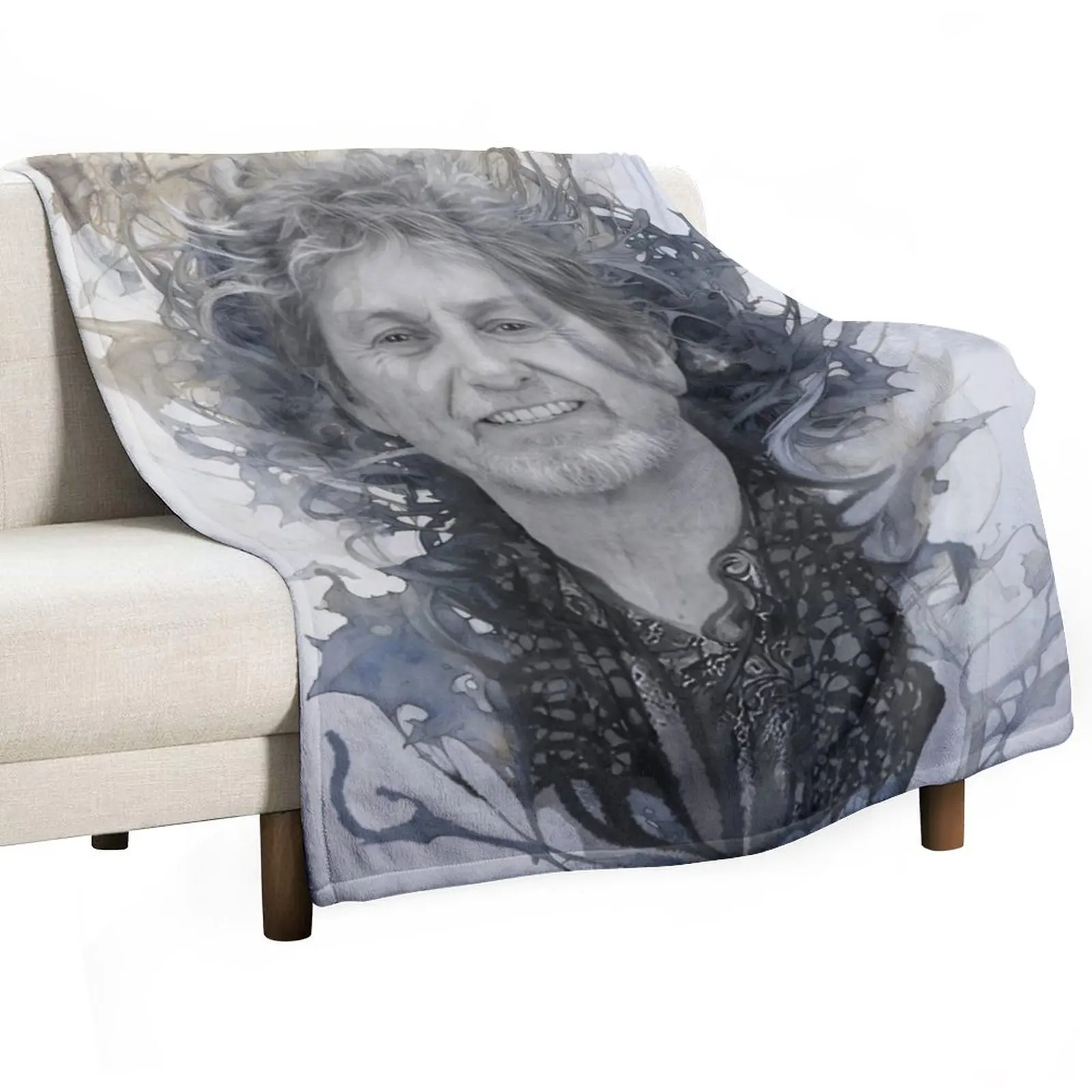 

Jon Anderson, pencil & ink portrait Throw Blanket warm for winter bed plaid Flannel Fabric Winter beds Blankets