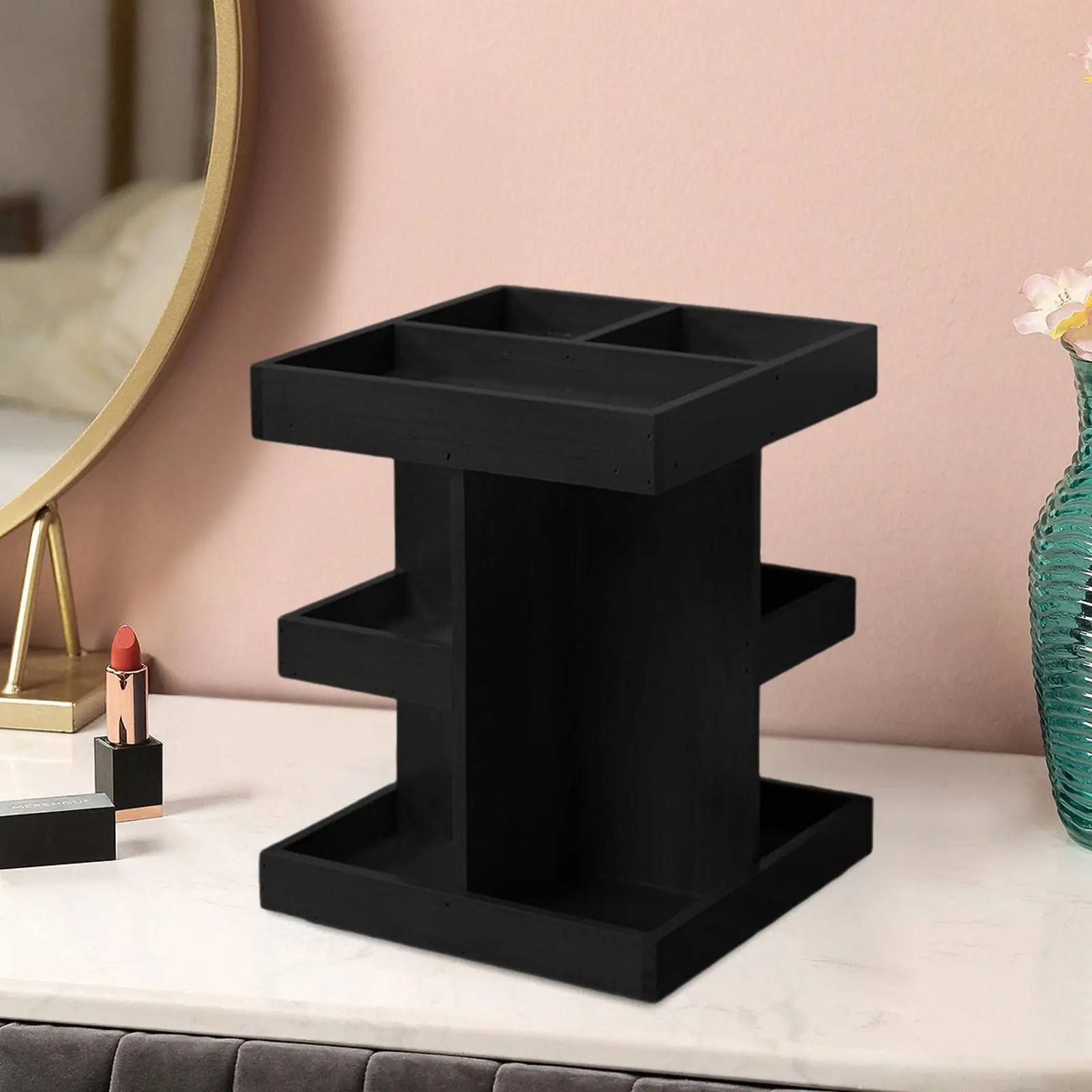 

Вращающаяся коробка для хранения косметики, декоративное украшение, держатель для макияжа