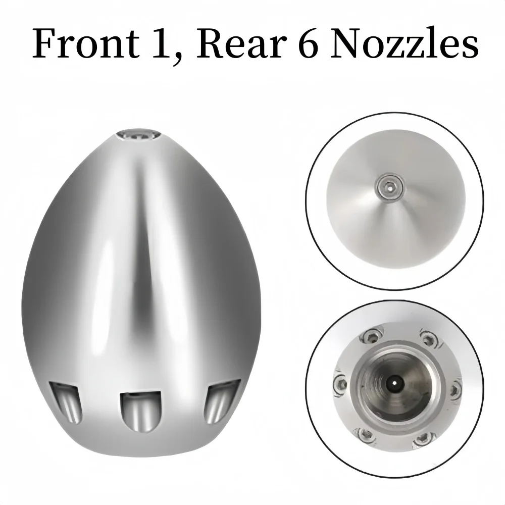 High Pressure Cleaning Machine Nozzle Sewer Cleaning Nozzle Pipeline Dredging Tool Stainless Steel Material Flow rate 40L~110L