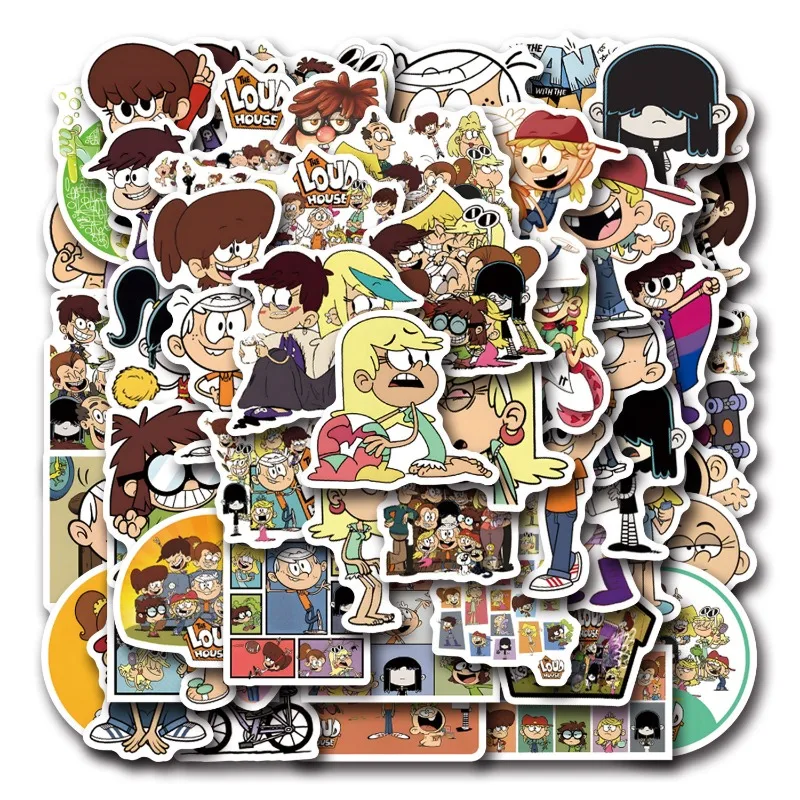 55pcs Anime‌The Loud House Graffiti Stickers Suitcase Water Cup Stationery Mobile Phone Decoration Waterproof Stickers