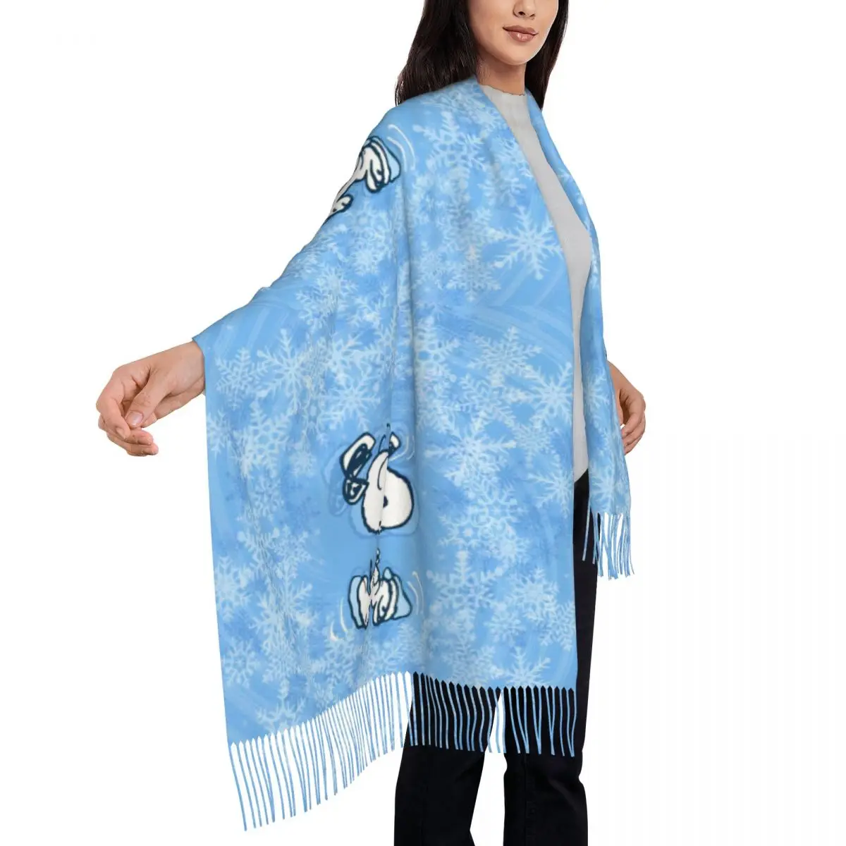 Womens Scarf with Tassel Snoopys Large Winter Warm Shawl Wrap Daily Wear Cashmere Scarf
