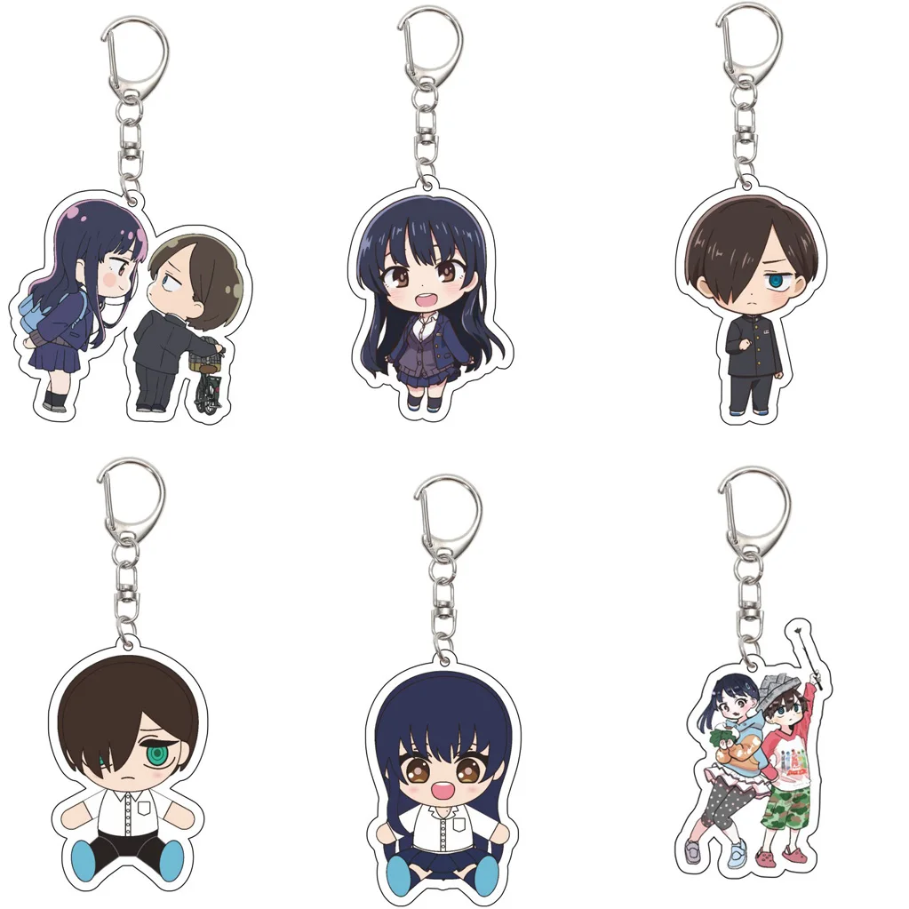 

55MM Anime The Dangers in My Heart Keychain Ichikawa Kyōtarō Yamada Anna Chihiro Kobayashi Acrylic Keychain Christmas Gifts