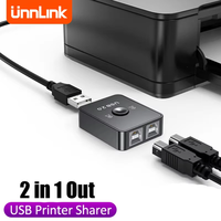 UNNLINK USB Printer Sharing Device Adapter 2 Ports Computers Share for 1 Printer Hardware Disk  No Network Switching Splitter