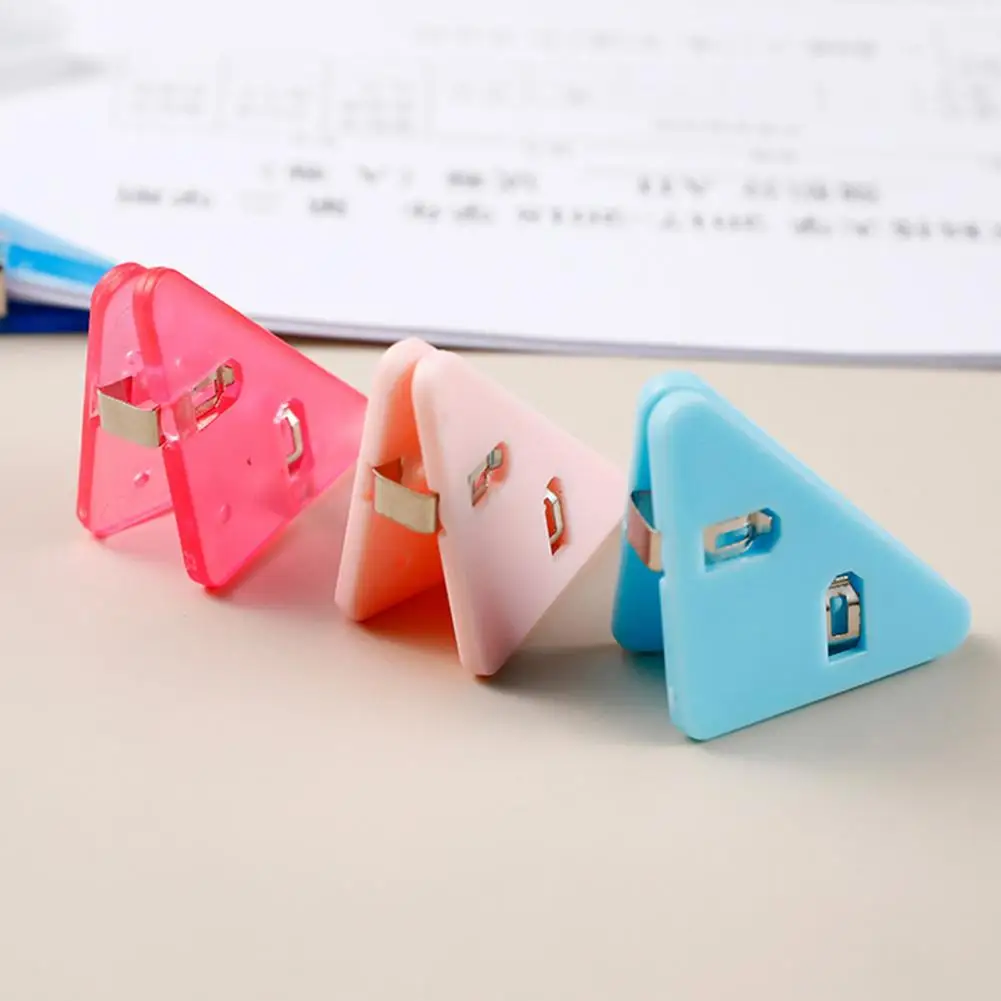 Triangle Clips Firm Binder Clips Widely Used Binding  Convenient Triangle Page Holder Index Clamps Corner Clips