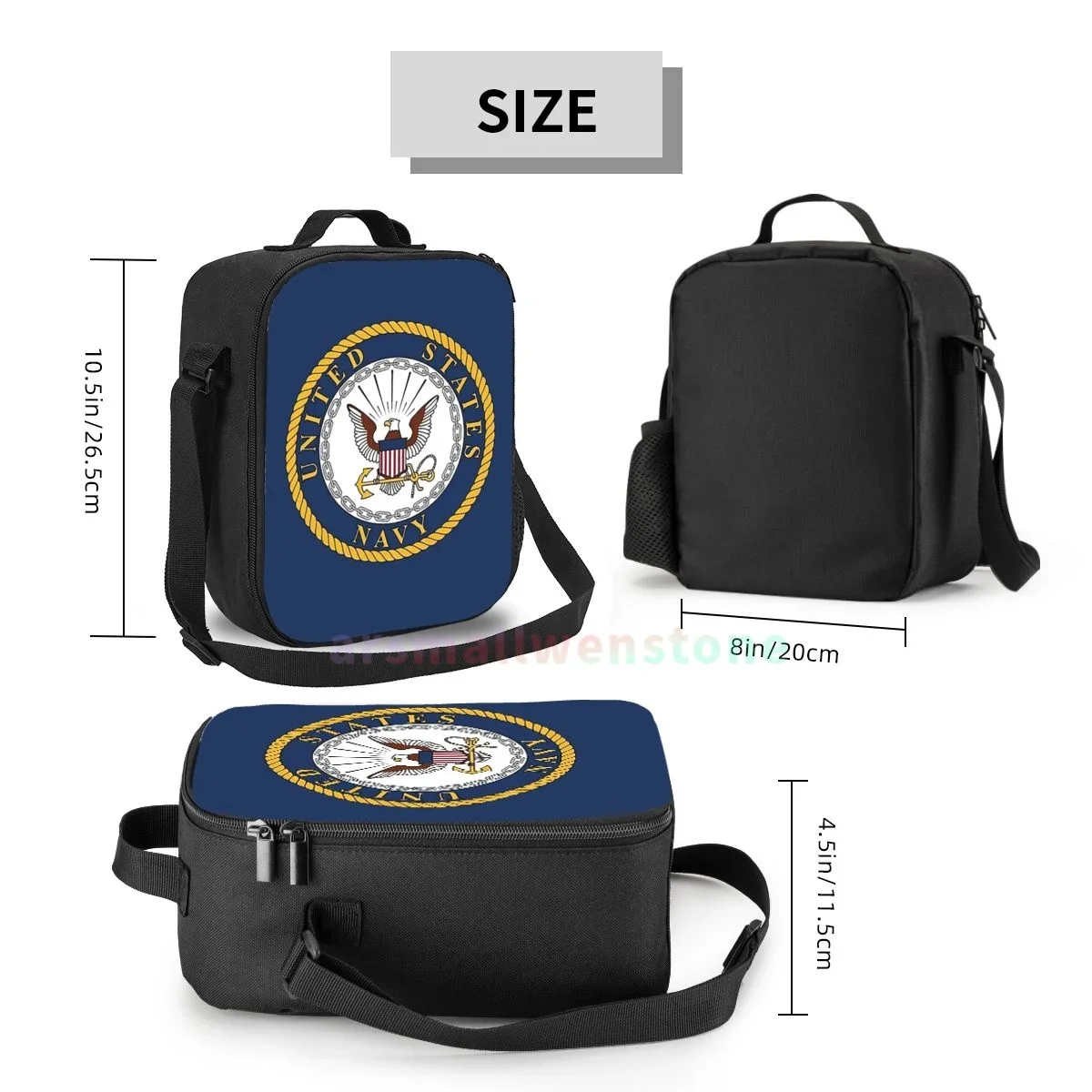 United States Navy Lunch Bag Portable Thermal Insulated Lunch Box Picnic Multifunction Food Tote for Women