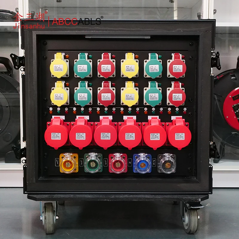 ABCCABLS 400A 3 Phase Stage Power Distribution Box with 18 CEE Sockets for Live Events