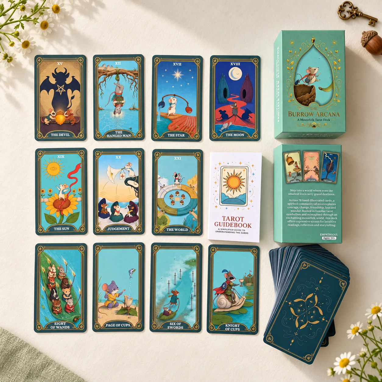 13x8 cm, 78 kaarten: The Burro - Tarot Deck With Guidebook recensie en prijs