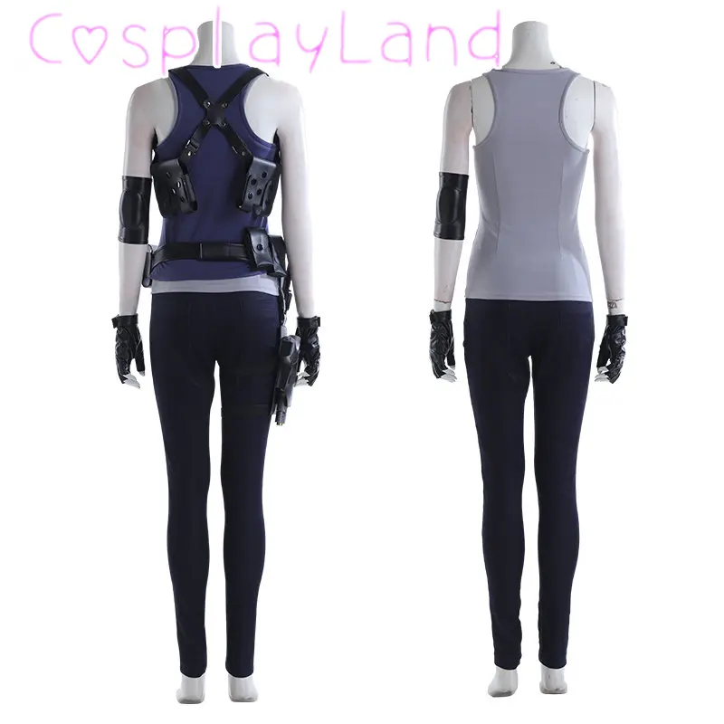 Jogo RE Cosplay Jill Valentine Outfit Halloween Masquerade Heroína Batalha Vestuário Com Acessórios Mulheres Traje Conjunto Completo Terno