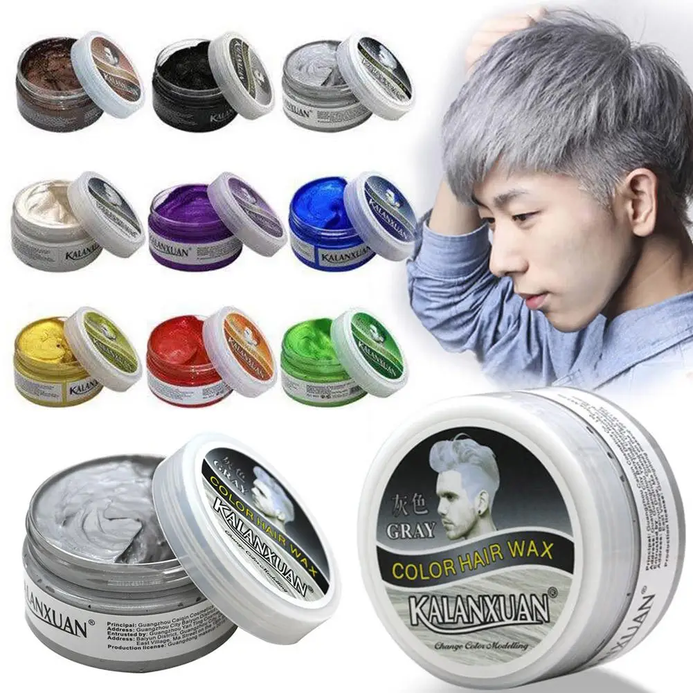 9-kleuren haarkleuren wasverf klei tijdelijke vormpasta zwarte kleur haarklei tijdelijke haarverf blauw bordeaux oma grijs