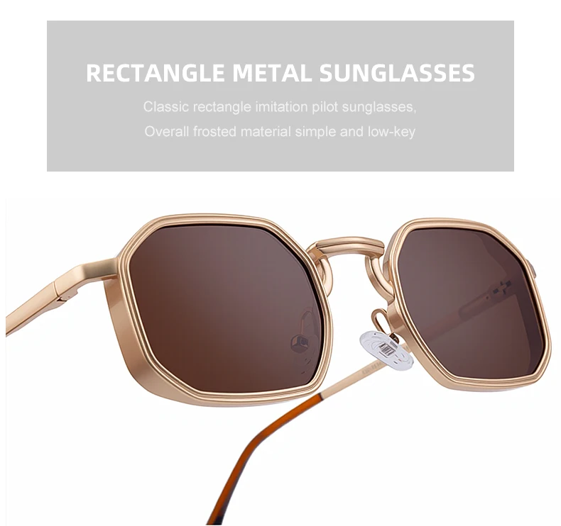 Steampunk Klassische Rechteckige Sonnenbrille für Herren 2026 Luxusmarke Punk Polygon Metallrahmen Sonnenbrillen für Männer Fahrbrillen Schutzbrille – Detail 7