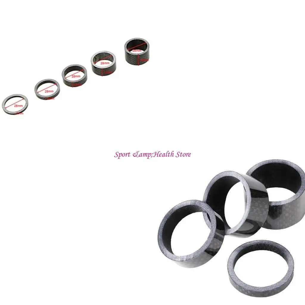 

5 Pcs Bicycles Headset Spacer Bike Front Stem Fork Washer Bicycles Front Fork Stem Spacers for Mountain Bike, Road Bike